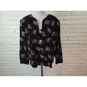 Vintage Holiday Maggie McNaughton Womens Jacket 22W Plus Blazer FLO366XE